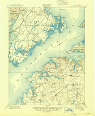 Betterton, Maryland 1900 (1945) USGS Old Topo Map 15x15 Quad