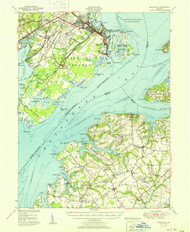 Betterton, Maryland 1951 (1951a) USGS Old Topo Map 15x15 Quad