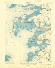 Deal Island, Maryland 1903 (1944) USGS Old Topo Map 15x15 Quad