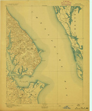 Drum Point, Maryland 1892 (1892) USGS Old Topo Map 15x15 Quad
