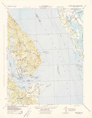 Drum Point, Maryland 1942 (1942) USGS Old Topo Map 15x15 Quad