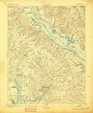 Leonardtown, Maryland 1895 (1895) USGS Old Topo Map 15x15 Quad