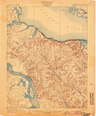 Montross, Maryland 1892 (1904) USGS Old Topo Map 15x15 Quad
