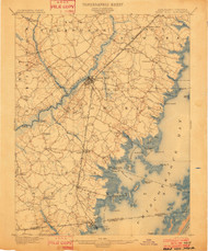 Snow Hill, Maryland 1901 (1901) USGS Old Topo Map 15x15 Quad