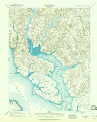 Wicomico, Maryland 1911 (1961) USGS Old Topo Map 15x15 Quad