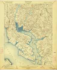 Wicomico, Maryland 1914 (1922) USGS Old Topo Map 15x15 Quad