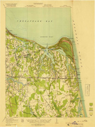 Cape Henry, Virginia 1919 (119) USGS Old Topo Map 15x15 Quad