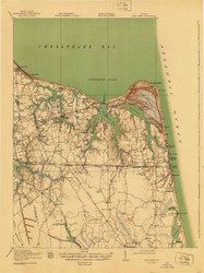 Cape Henry, Virginia 1919 (1940) USGS Old Topo Map 15x15 Quad