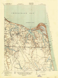 Cape Henry, Virginia 1919 (1947) USGS Old Topo Map 15x15 Quad