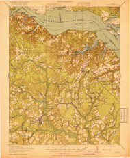 Surry, Virginia 1919 (1919) USGS Old Topo Map 15x15 Quad