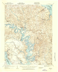 Toano, Virginia 1917 (1956) USGS Old Topo Map 15x15 Quad