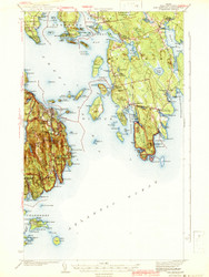 Bar Harbor, Maine 1942 a (1942 a) USGS Old Topo Map 15x15 Quad