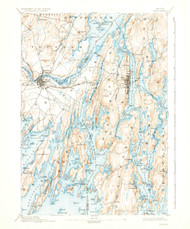 Bath, Maine 1894 (1937) USGS Old Topo Map 15x15 Quad