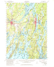 Bath, Maine 1957 (1968) USGS Old Topo Map 15x15 Quad