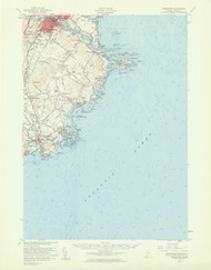 Biddeford, Maine 1956 (1960 b) USGS Old Topo Map 15x15 Quad