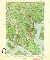 Bluehill, Maine 1944 b (1944 b) USGS Old Topo Map 15x15 Quad