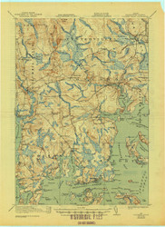 Columbia Falls, Maine 1921 (1944) USGS Old Topo Map 15x15 Quad