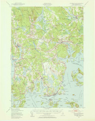 Columbia Falls, Maine 1941 (1955 b) USGS Old Topo Map 15x15 Quad