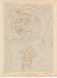 DeerIsle, Maine 1944 (1944 a) USGS Old Topo Map 15x15 Quad