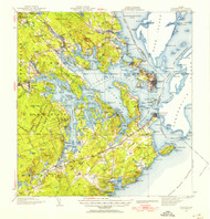 Eastport, Maine 1943 (1955 a) USGS Old Topo Map 15x15 Quad