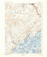 Freeport, Maine 1892 (1939) USGS Old Topo Map 15x15 Quad