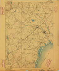 Kennebunk, Maine 1891 (1891) USGS Old Topo Map 15x15 Quad