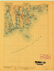 Petit Manan, Maine 1904 (1917) USGS Old Topo Map 15x15 Quad