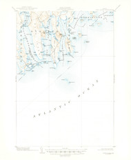 Petit Manan, Maine 1904 (1947) USGS Old Topo Map 15x15 Quad