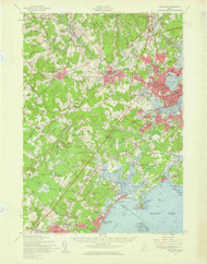 Portland, Maine 1957 (1960 b) USGS Old Topo Map 15x15 Quad