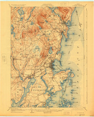 Rockland, Maine 1906 (1925) USGS Old Topo Map 15x15 Quad