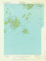 Swan Island, Maine 1943 (1966) USGS Old Topo Map 15x15 Quad