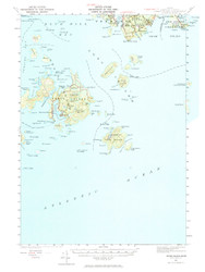 Swan Island, Maine 1943 (1974) USGS Old Topo Map 15x15 Quad