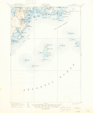 Tenants Harbor, Maine 1906 (1947) USGS Old Topo Map 15x15 Quad