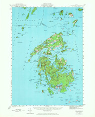 Vinalhaven, Maine 1941 (1970 b) USGS Old Topo Map 15x15 Quad