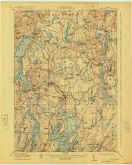 Waldoboro, Maine 1915 (1925) USGS Old Topo Map 15x15 Quad
