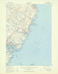 York, Maine 1956 (1960 b) USGS Old Topo Map 15x15 Quad
