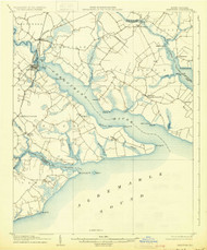 Hertford, North Carolina 1906 (1930) USGS Old Topo Map 15x15 Quad