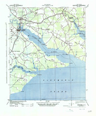 Hertford, North Carolina 1940 (1942b) USGS Old Topo Map 15x15 Quad