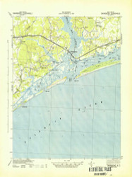 Swansboro, North Carolina 1942 (193) USGS Old Topo Map 15x15 Quad