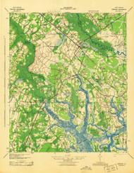 Yemassee, South Carolina 1943 (1943) USGS Old Topo Map 15x15 Quad