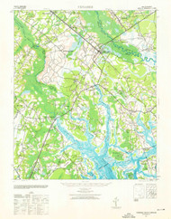 Yemassee, South Carolina 1943 (1960a) USGS Old Topo Map 15x15 Quad
