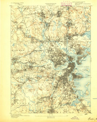 Boston, Massachusetts 1893 (1893) USGS Old Topo Map 15x15 Quad
