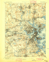 Boston, Massachusetts 1893 (1901) USGS Old Topo Map 15x15 Quad