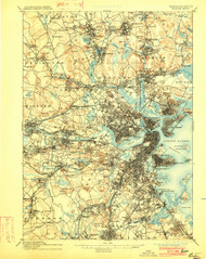 Boston, Massachusetts 1893 (1902) USGS Old Topo Map 15x15 Quad