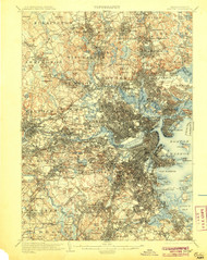 Boston, Massachusetts 1903 (1905) USGS Old Topo Map 15x15 Quad
