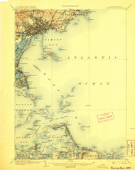 Boston Bay, Massachusetts 1903 (1906) USGS Old Topo Map 15x15 Quad