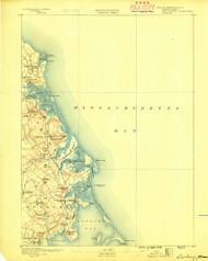 Duxbury, Massachusetts 1888 (1888) USGS Old Topo Map 15x15 Quad