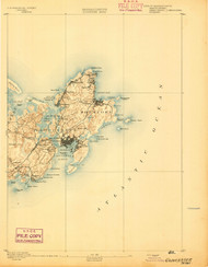 Gloucester, Massachusetts 1893 (1893) USGS Old Topo Map 15x15 Quad