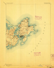 Gloucester, Massachusetts 1893 (1906) USGS Old Topo Map 15x15 Quad