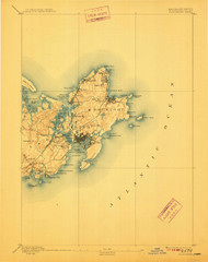 Gloucester, Massachusetts 1893 (1911) USGS Old Topo Map 15x15 Quad